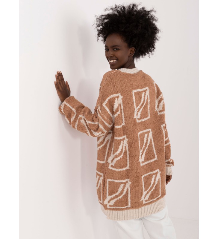 Sweter oversize BA-SW-0277.02 camelowy