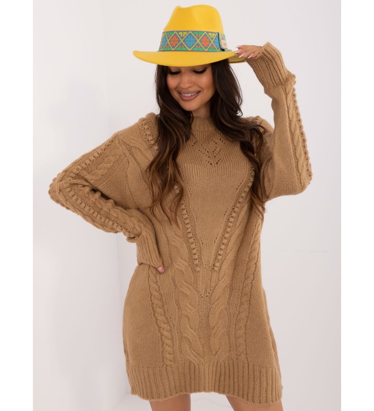 Sweter z warkoczami BA-SW-0574.44 camelowy