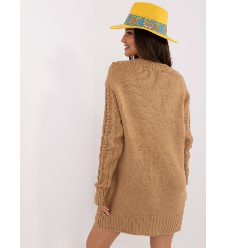 Sweter z warkoczami BA-SW-0574.44 camelowy