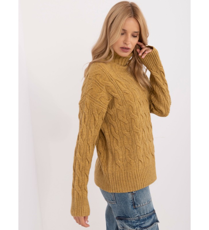 Sweter z golfem AT-SW-23445.00 oliwkowy