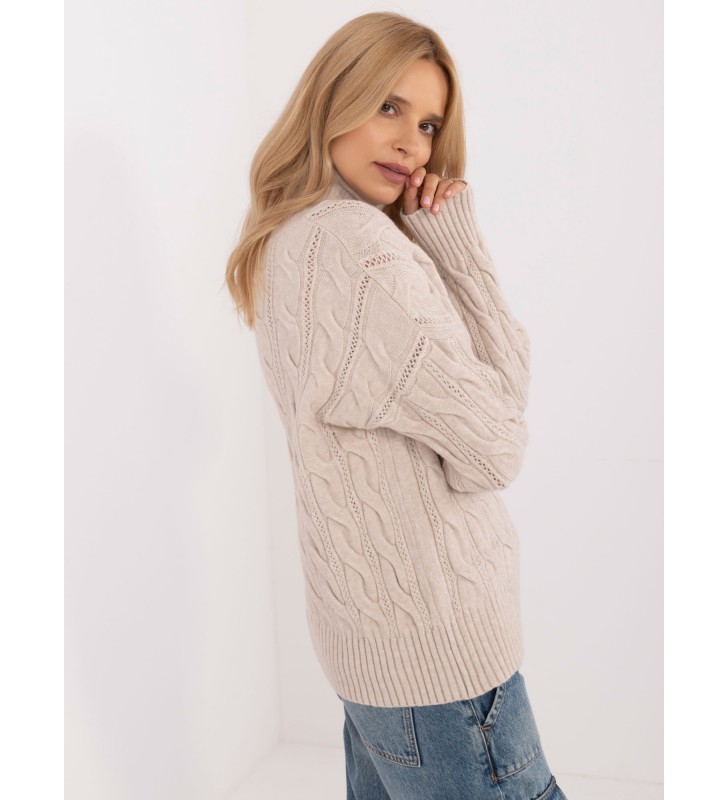 Sweter z golfem AT-SW-23445.00 jasny beżowy