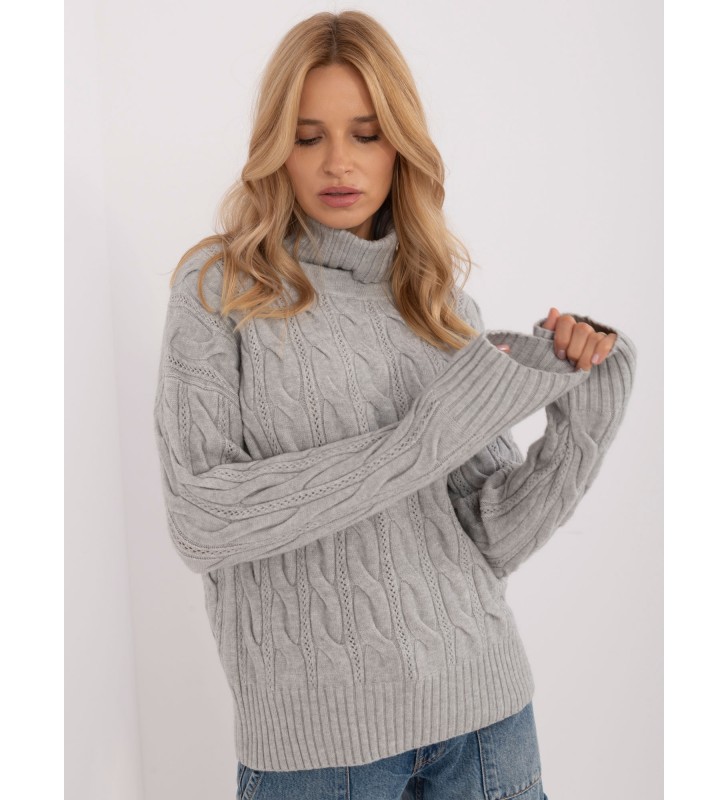 Sweter z golfem AT-SW-23445.00 szary