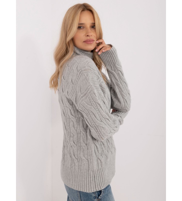 Sweter z golfem AT-SW-23445.00 szary