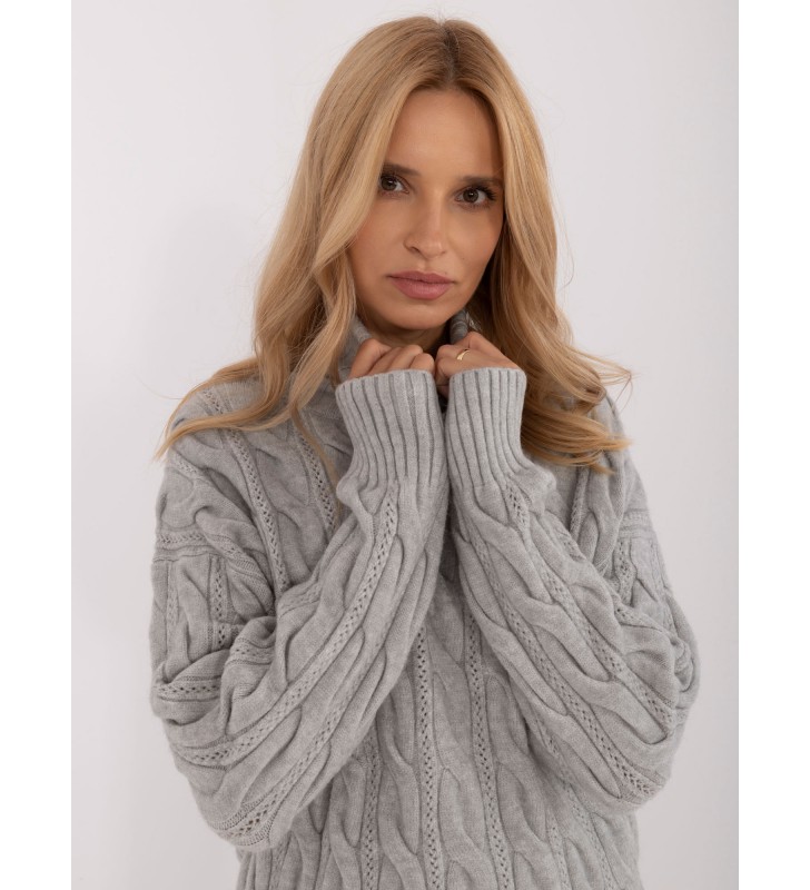 Sweter z golfem AT-SW-23445.00 szary