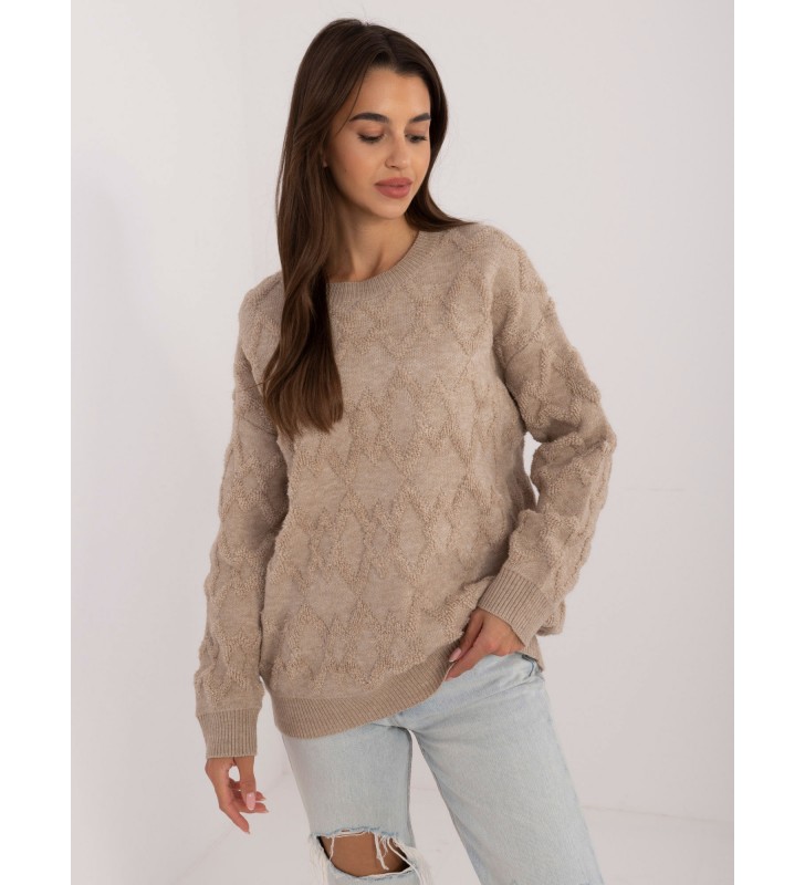 Sweter oversize AT-SW-2361.61 beżowy