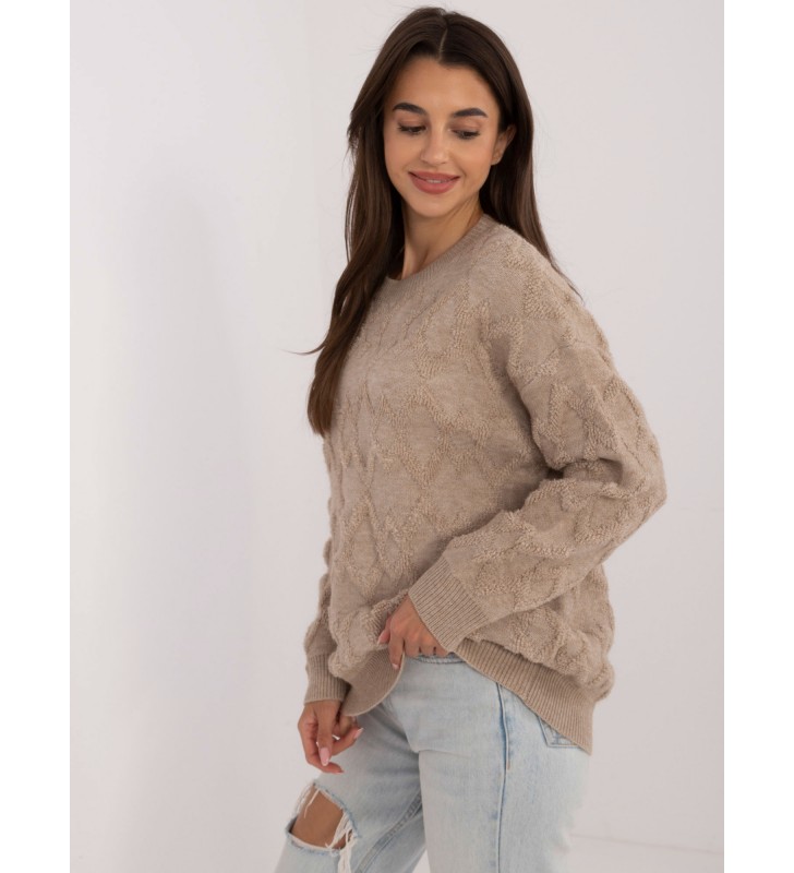 Sweter oversize AT-SW-2361.61 beżowy