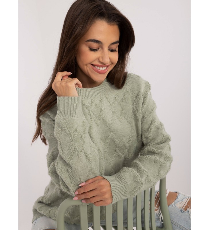 Sweter oversize AT-SW-2361.61 pistacjowy