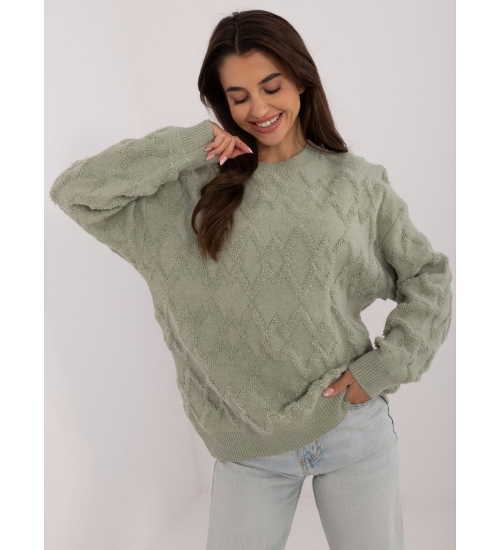 Sweter oversize AT-SW-2361.61 pistacjowy