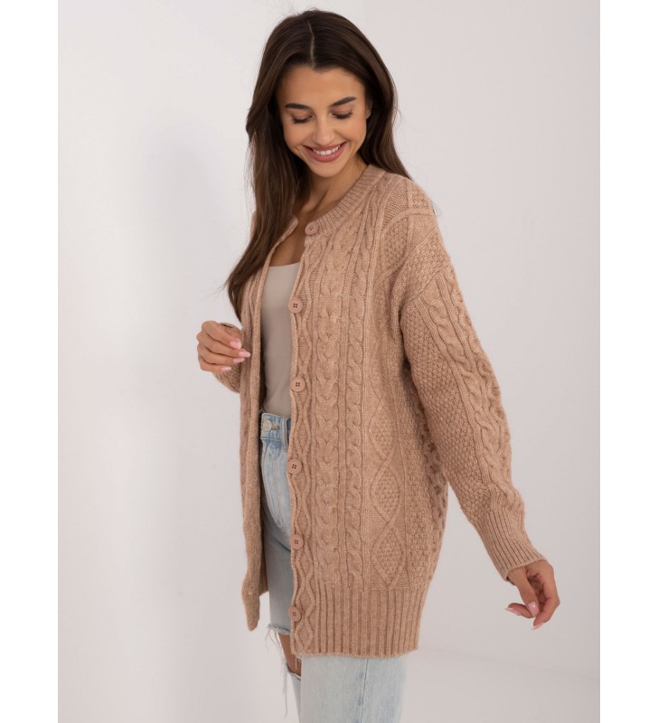 Sweter rozpinany AT-SW-23525.21 camelowy