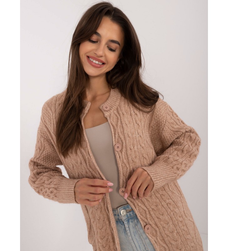 Sweter rozpinany AT-SW-23525.21 camelowy