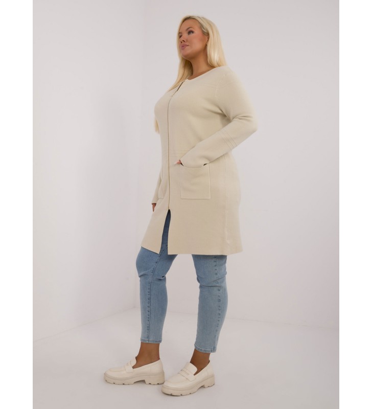 Sweter plus size PM-SW-PM793.01 jasny beżowy