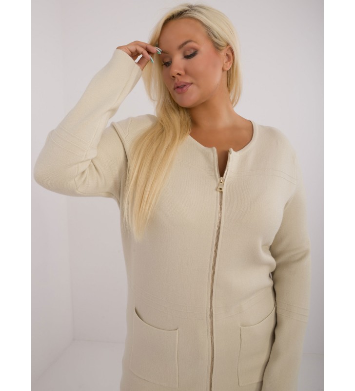 Sweter plus size PM-SW-PM793.01 jasny beżowy