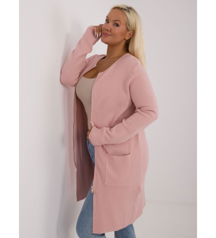 Sweter plus size PM-SW-PM793.01 jasny różowy