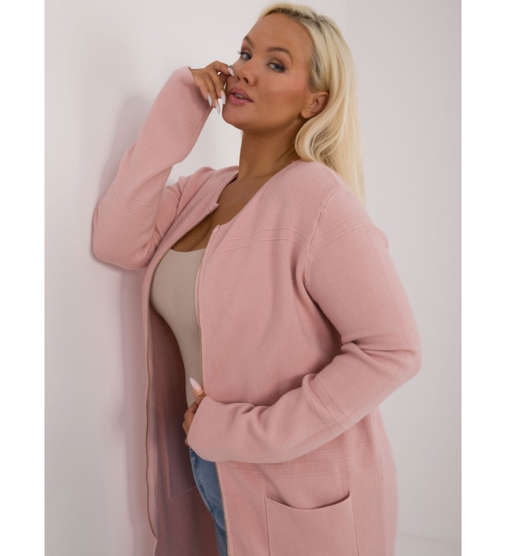 Sweter plus size PM-SW-PM793.01 jasny różowy