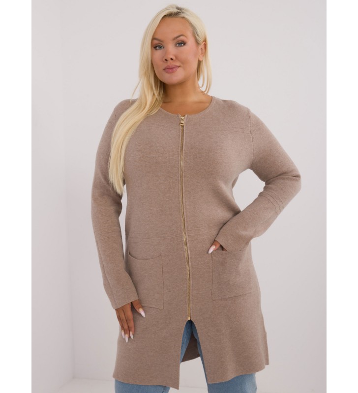 Sweter plus size PM-SW-PM793.01 ciemny bezowy