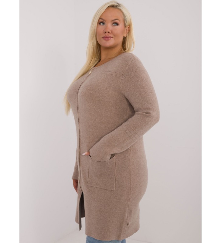 Sweter plus size PM-SW-PM793.01 ciemny bezowy