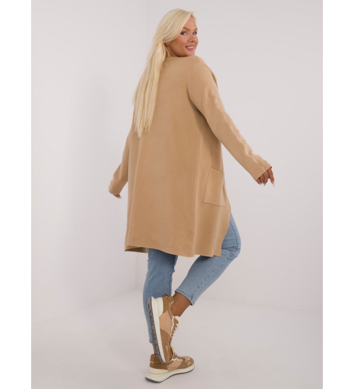 Sweter plus size PM-SW-PM793.01 camelowy