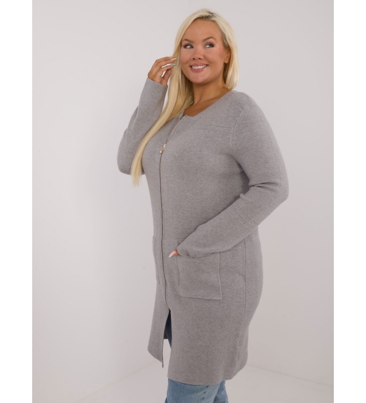 Sweter plus size PM-SW-PM793.01 szary