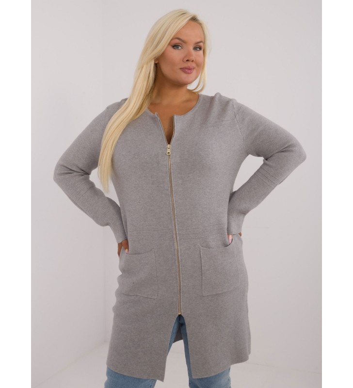 Sweter plus size PM-SW-PM793.01 szary