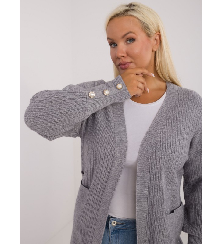 Sweter plus size PM-SW-PM-3726.99 szary