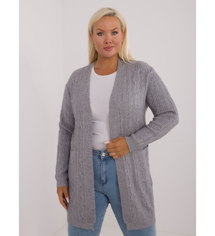 Sweter plus size PM-SW-PM-3727.93 szary