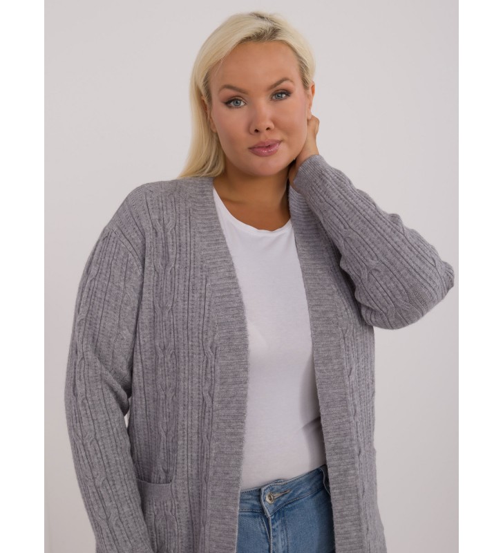 Sweter plus size PM-SW-PM-3727.93 szary