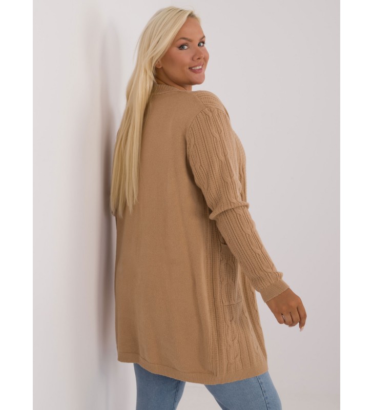 Sweter plus size PM-SW-PM-3727.93 camelowy