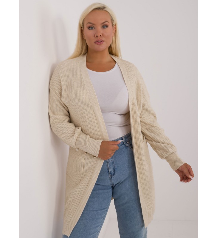 Sweter plus size PM-SW-PM-3726.99 jasny beżowy