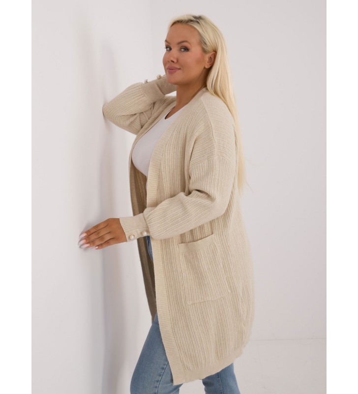 Sweter plus size PM-SW-PM-3726.99 jasny beżowy