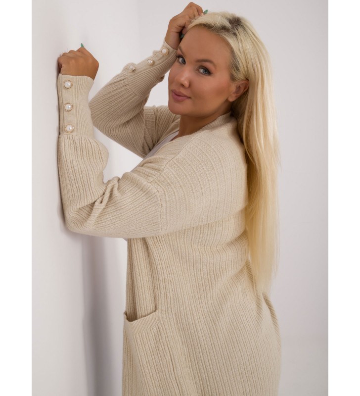 Sweter plus size PM-SW-PM-3726.99 jasny beżowy