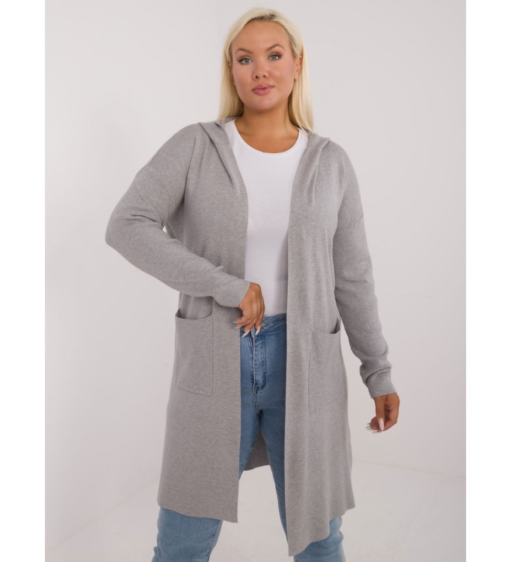 Sweter plus size PM-SW-PM728.02 szary