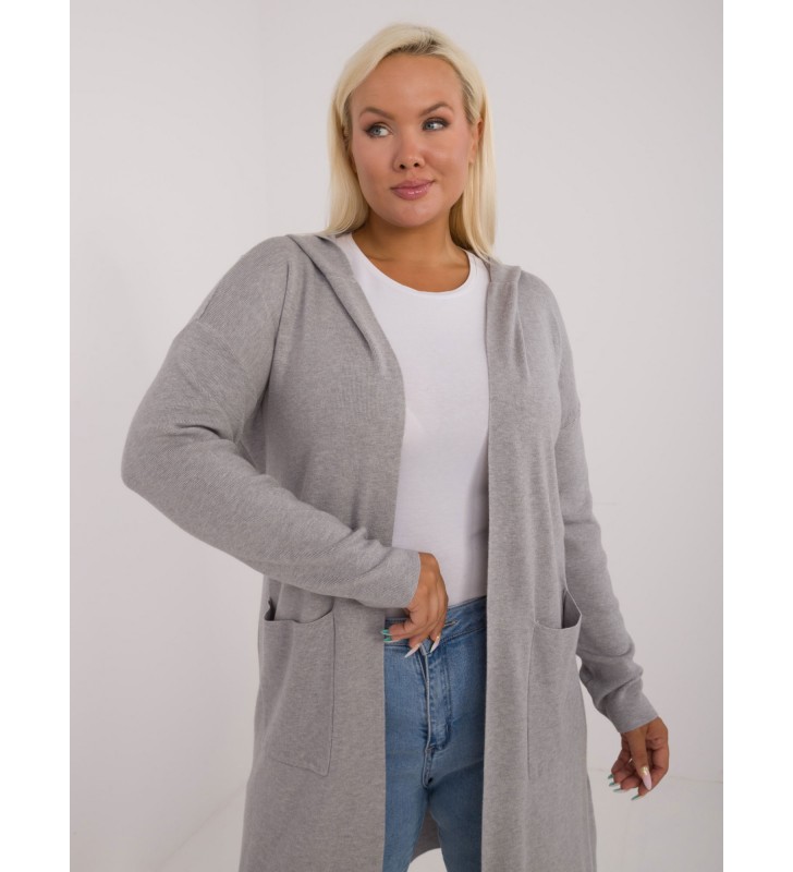 Sweter plus size PM-SW-PM728.02 szary