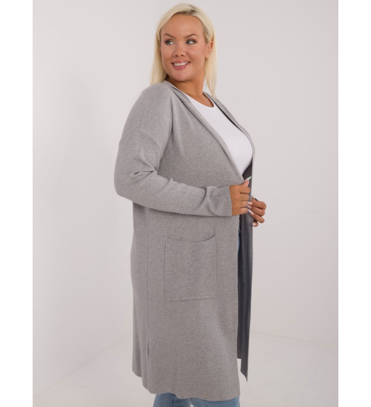 Sweter plus size PM-SW-PM728.02 szary