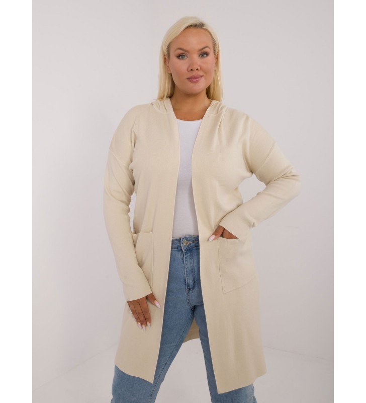 Sweter plus size PM-SW-PM728.02 jasny beżowy