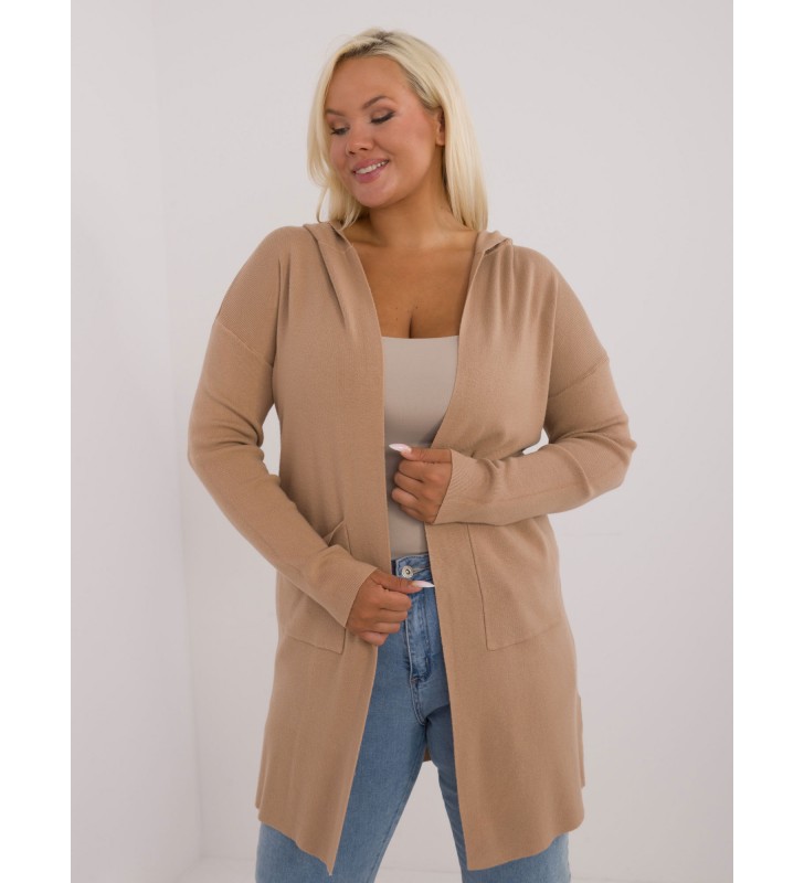 Sweter plus size PM-SW-PM728.02 camelowy