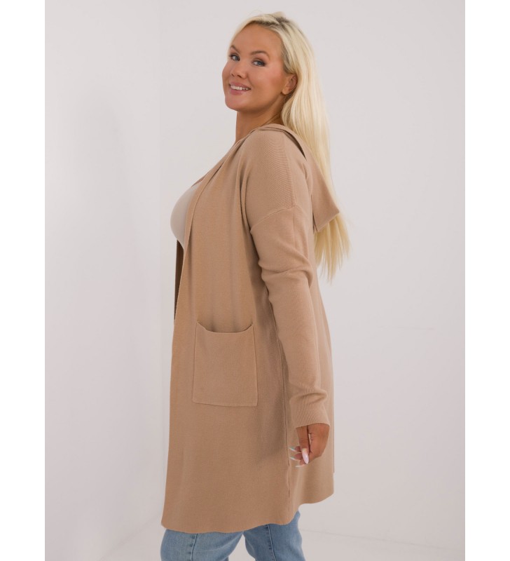 Sweter plus size PM-SW-PM728.02 camelowy