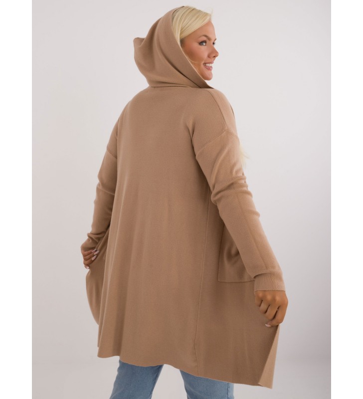 Sweter plus size PM-SW-PM728.02 camelowy