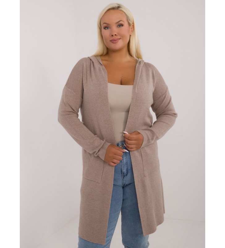 Sweter plus size PM-SW-PM728.02 ciemny bezowy