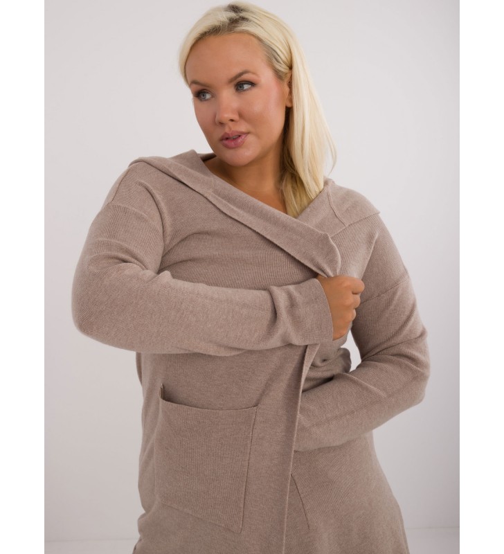 Sweter plus size PM-SW-PM728.02 ciemny bezowy