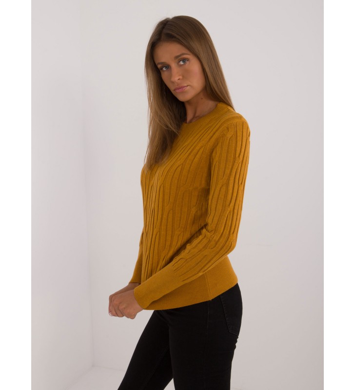 Sweter klasyczny AT-SW-2338-2.00 ciemny żółty