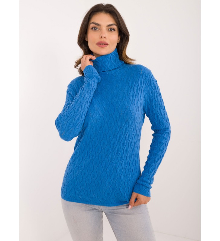 Sweter z golfem AT-SW-2334-2.61 niebieski