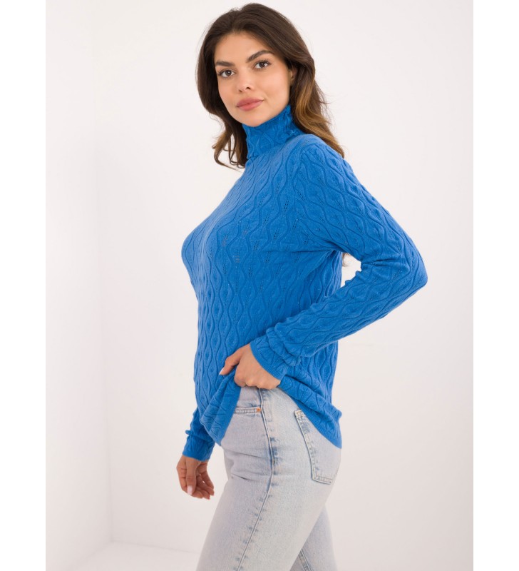 Sweter z golfem AT-SW-2334-2.61 niebieski