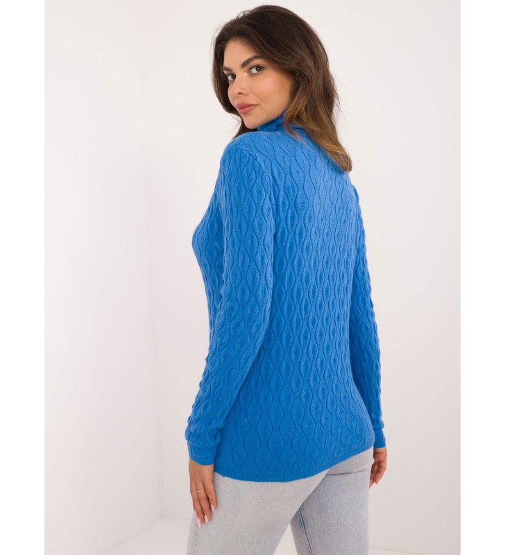 Sweter z golfem AT-SW-2334-2.61 niebieski