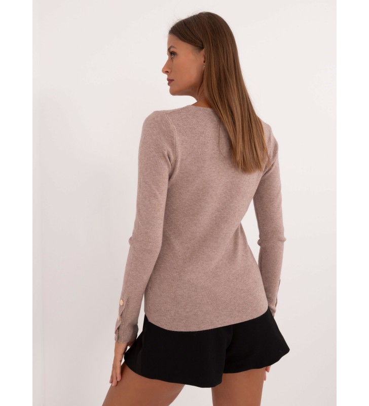 Sweter klasyczny AT-SW-2334.91 ciemny bezowy