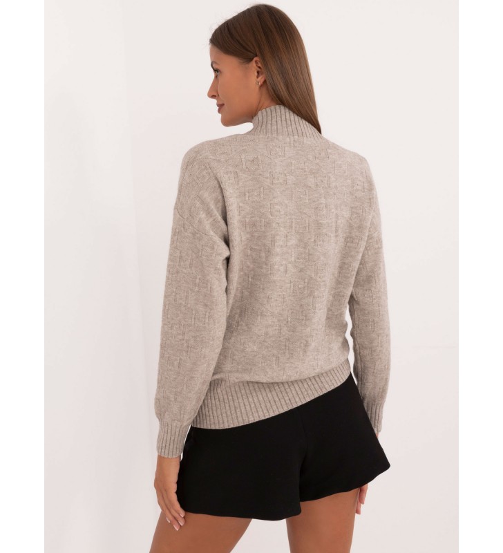 Sweter z golfem AT-SW-2339.54 ciemny bezowy