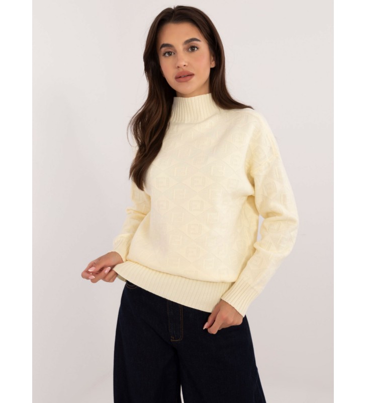 Sweter z golfem AT-SW-2339.54 jasny żółty