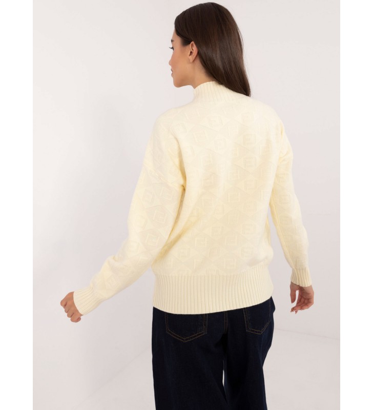 Sweter z golfem AT-SW-2339.54 jasny żółty