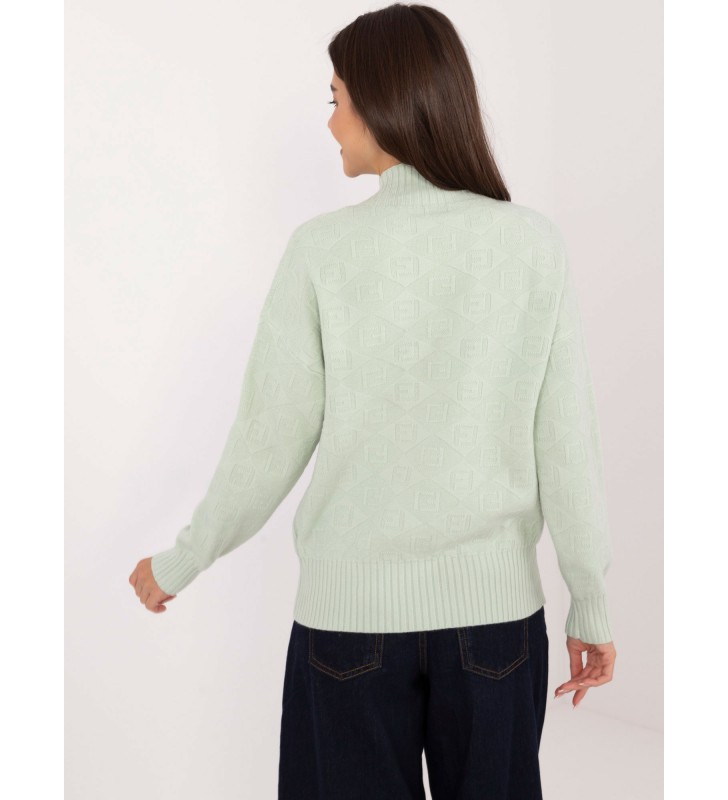 Sweter z golfem AT-SW-2339.54 mietowy