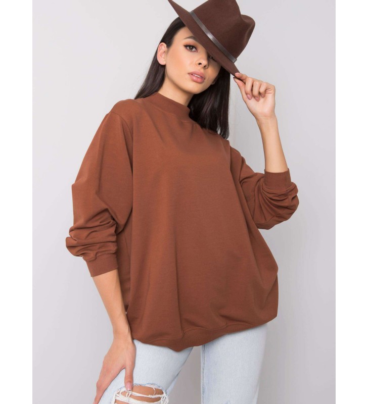 Bluza bez kaptura RV-BL-5185.81P ciemny brązowy