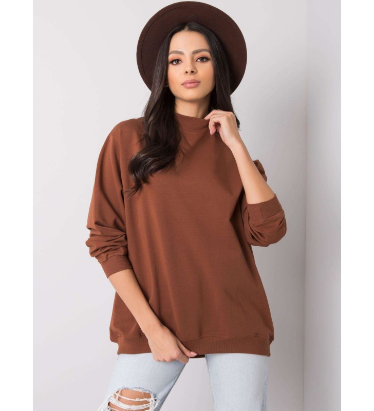 Bluza bez kaptura RV-BL-5185.81P ciemny brązowy